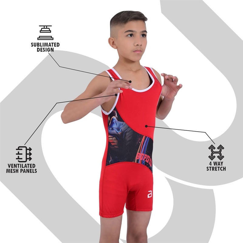 2BOLD Store Wrestling Singlet For Kids,MMA Powerlifting, Wrestling, Athletic, Body Suit, Youth Breathable Singlet - Image 2